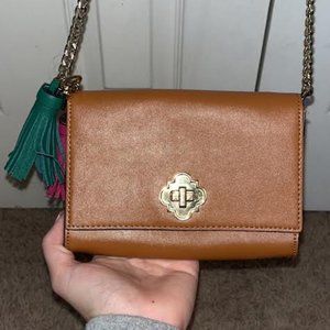 Brown Leather Crown and Ivy Purse